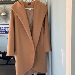 Camel polyester wool overcoat